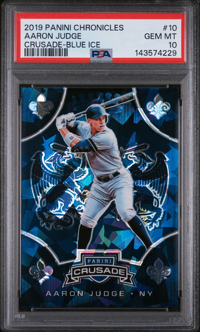 2019 Panini Crusade Blue Ice Aaron Judge #10 /99 PSA 10