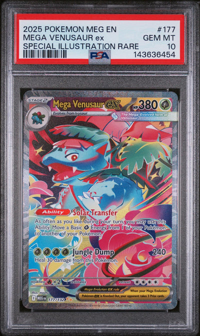 2025 Pokemon Mega Evolution Special Illustration Rare Mega Venusaur Ex #177 PSA 10