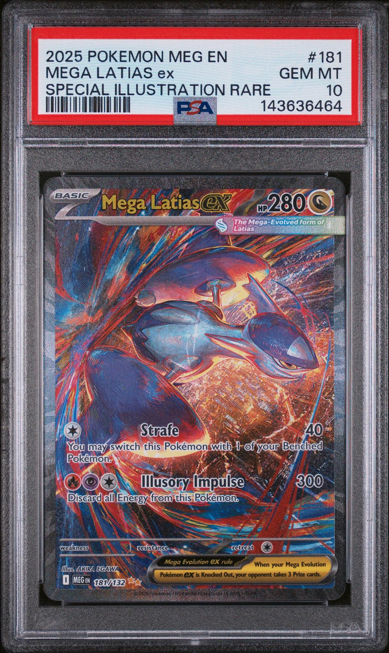 2025 Pokemon Mega Evolution Special Illustration Rare Mega Latias Ex #181 PSA 10