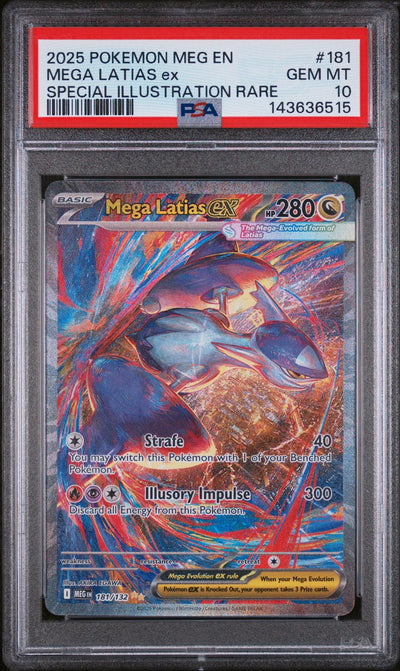 2025 Pokemon Mega Evolution Special Illustration Rare Mega Latias Ex #181 PSA 10