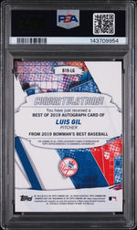 2019 Bowman's Best Best of '19 Autographs Luis Gil #B19LG PSA 10