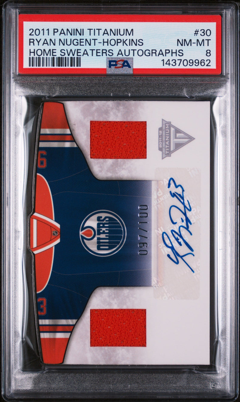 2011 Panini Titanium Home Sweaters Autographs Home Sweaters Autographs Ryan Nugent-Hopkins #30 /100 PSA 8