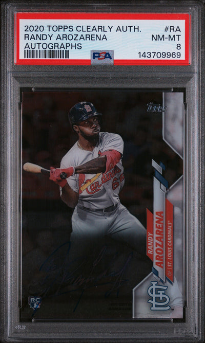 2020 Topps Clearly Authentic Autographs Randy Arozarena #RA PSA 8