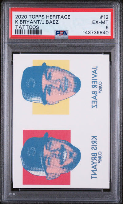 2020 Topps Heritage Tattoos Javier Baez/Kris Bryant #12 PSA 6