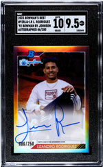 2023 Bowman's Best #92RJA-LR Lizandro Rodriguez '92 Bowman By Randy Johnson Auto. 86/250 SGC 9.5