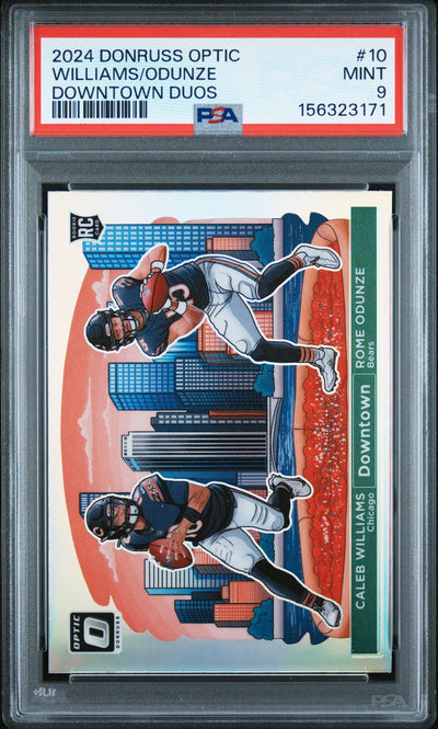 2024 Donruss Optic Downtown Duo Caleb Williams/Rome Odunze #10 PSA 9