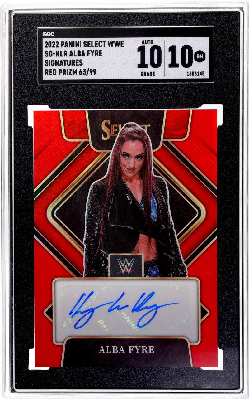 2022 Panini Select Wwe #SG-KLR Alba Fyre Sigs. Red Prizm 63 SGC 10