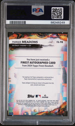 2024 Finest Green Refractor Parker Meadows #FA-PM RC Auto /75 PSA 10