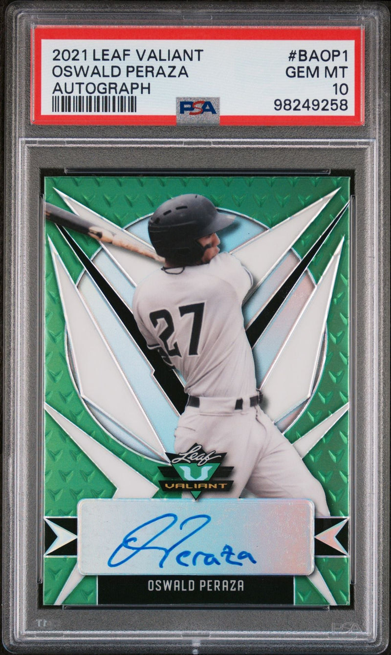 2021 Leaf Valiant Oswald Peraza #BA-OP1 Auto PSA 10