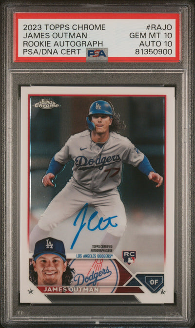 2023 Topps Chrome Rookie Autograph James Outman #RAJO PSA 10