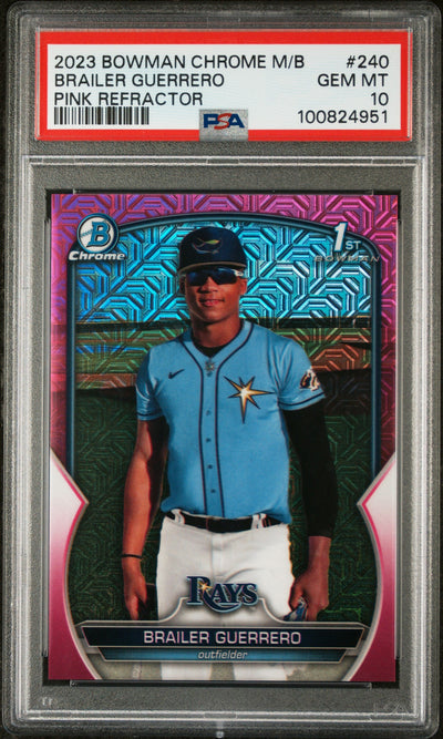 2023 Bowman Mega Box Chrome Pink Brailer Guerrero #240 /10217998 PSA 10