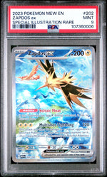 2023 Pokemon Mew Special Illustration Rare Zapdos Ex #202 PSA 9