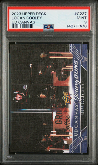 2023 Upper Deck UD Canvas Logan Cooley #C237 PSA 9