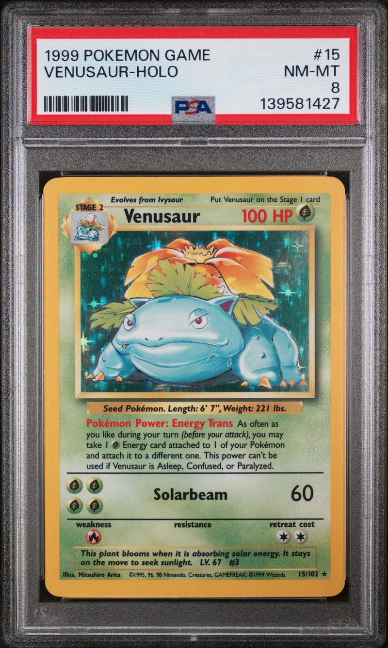 1999 Pokemon Base Set Holo Venusaur #15 PSA 8