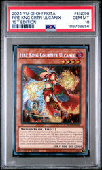 2024 Yu-Gi-Oh! Rota-Rage of the Abyss 1st Edition Fire King Courtier Ulcanix #EN098 PSA 10