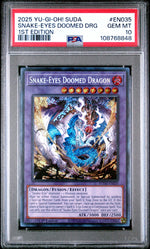 2025 Yu-Gi-Oh! Supreme Darkness 1st Edition Snake Eyes Doomed Dragon #EN035 PSA 10