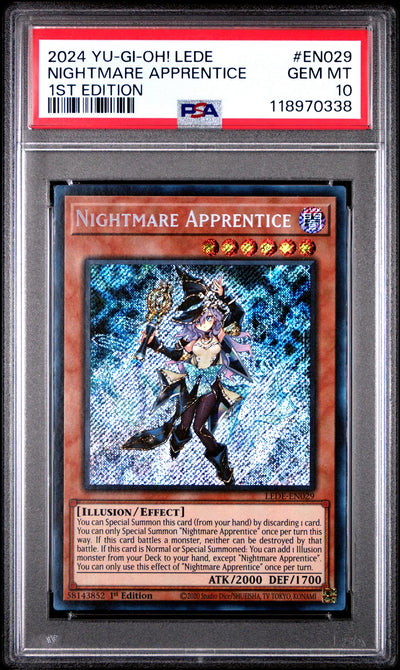 2024 Yu-Gi-Oh! Lede-Legacy of Destruction 1st Edition Nightmare Apprentice #EN029 PSA 10