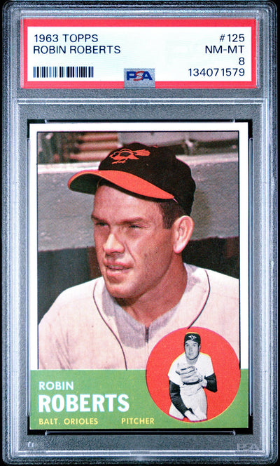 1963 Topps Robin Roberts #125 PSA 8