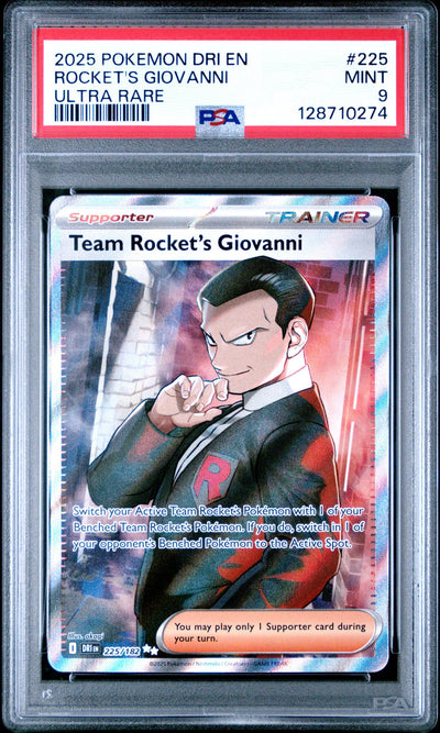 2025 Pokemon Scarlet and Violet Destined Rivals Ultra Rare Team Rocket's Giovanni #225 PSA 9