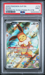 2025 Pokemon Scarlet and Violet Prismatic Evolutions Pokemon Center Elite Trainer Box Eevee #173 PSA 9