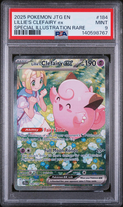 2025 Pokemon Scarlet and Violet Journey Together Special Illustration Rare Lillie's Clefairy Ex #184 PSA 9