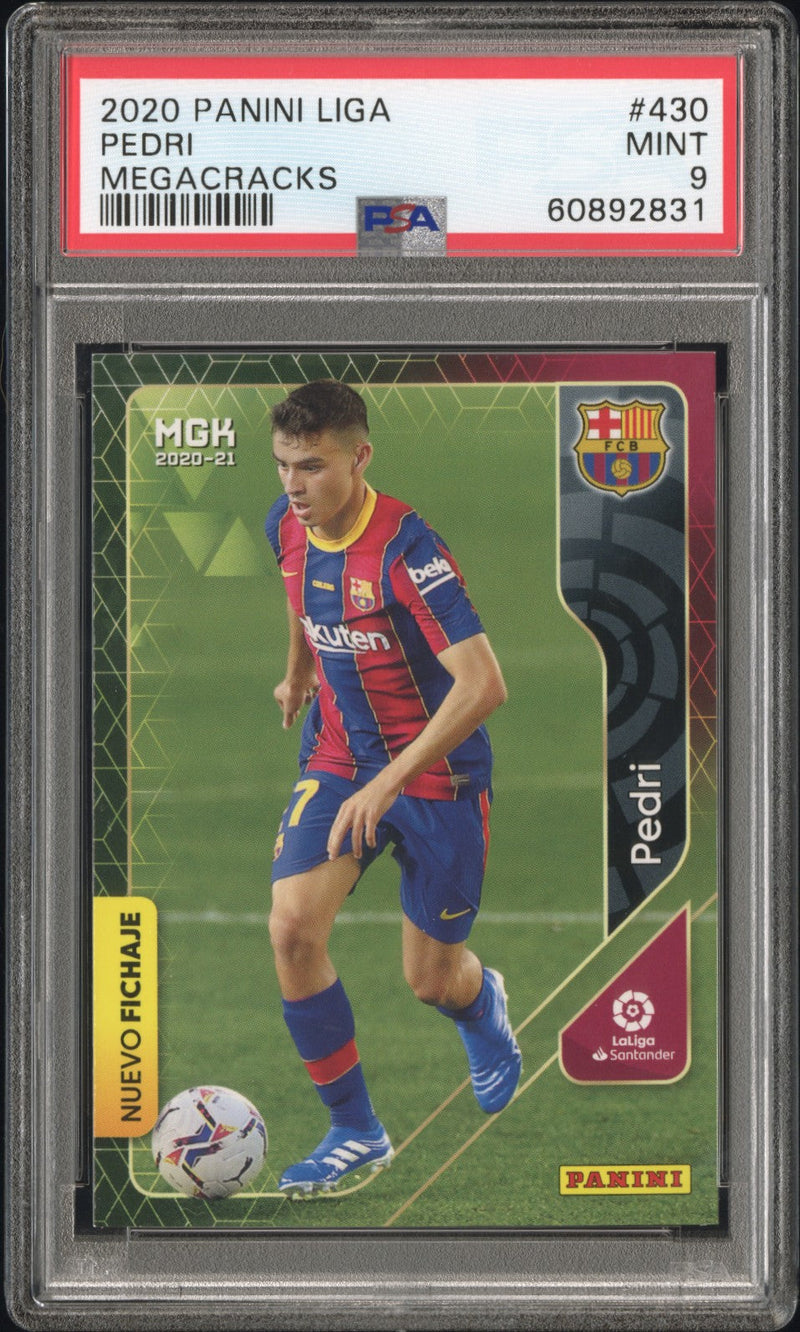 2020 Panini Megacracks La Liga Nuevo Fichaje Pedri #430 PSA 9