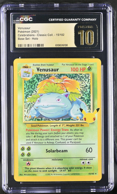 2021 Pokemon #15/102 Venusaur Celebrations - Classic Collection CGC 10
