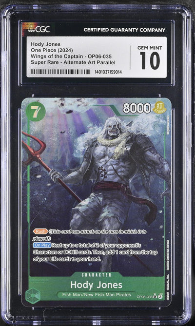 2024 One Piece #OP06-035 Hody Jones Wings of the Captain CGC 10