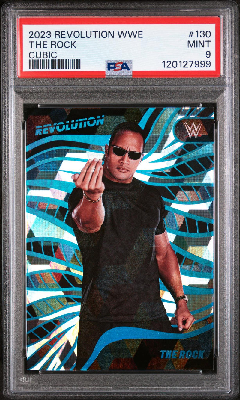 2023 Panini Revolution WWE Cubic the Rock #130 /49 PSA 9