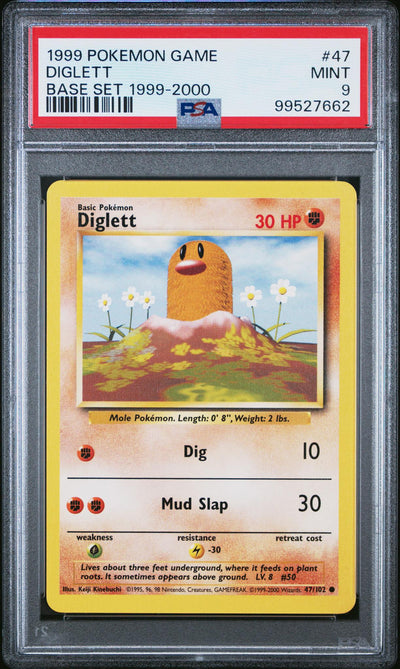 1999 Pokemon Base Fourth Print Diglett #47 PSA 9