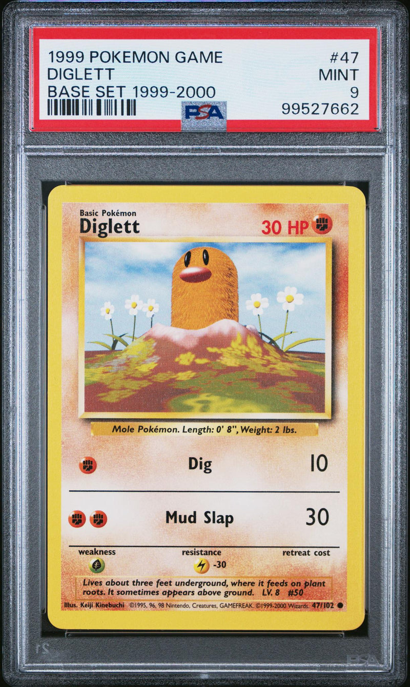 1999 Pokemon Base Fourth Print Diglett #47 PSA 9
