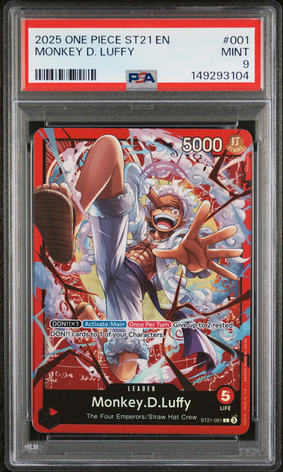 2025 One Piece Starter Deck Ex Gear 5 Monkey D. Luffy #ST21001 PSA 9