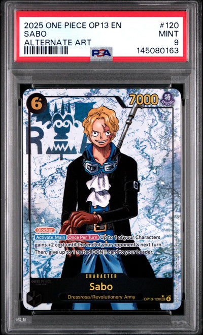 2025 One Piece Carrying On His Will Alternate Art Sabo #OP13-120 PSA 9