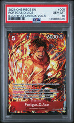 2026 One Piece Promo Illustration Box Volume 5 Portgas D. Ace #005 PSA 10