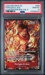 2026 One Piece Promo Illustration Box Volume 5 Portgas D. Ace #005 PSA 10