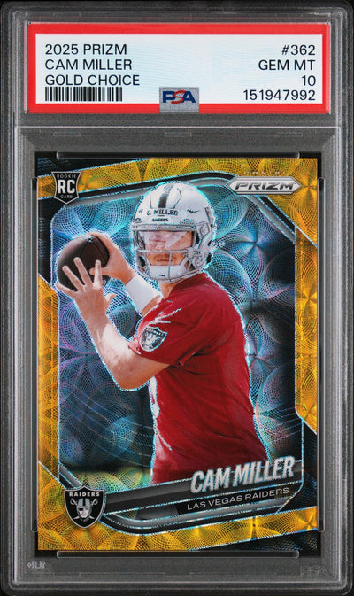 2025 Panini Prizm Gold Choice Cam Miller #362 /10 PSA 10
