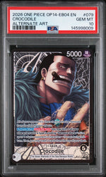 2026 One Piece Op14-Eb04-The Azure Sea's Seven Alternate Art Crocodile #079 PSA 10