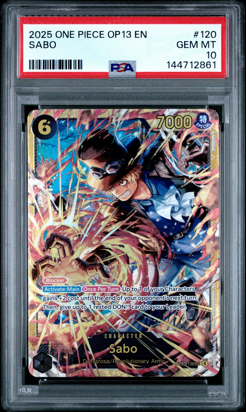 2025 One Piece Carrying On His Will Sabo #OP13-120 PSA 10
