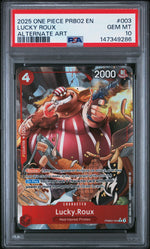 2025 One Piece Premium Booster the Best Volume 2 Alternate Art Lucky Roux #PRB02-003 PSA 10