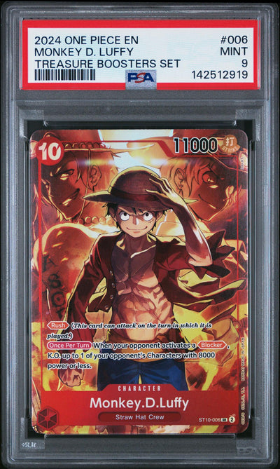 2024 One Piece Treasure Booster Monkey D. Luffy #ST10-006 PSA 9