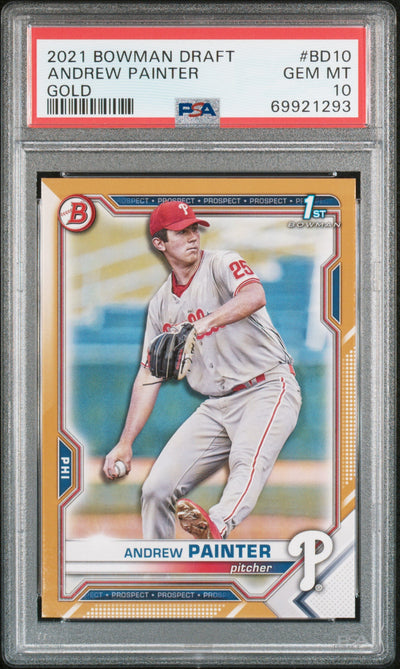 2021 Bowman Draft Gold Andrew Painter #BD10 /50 PSA 10