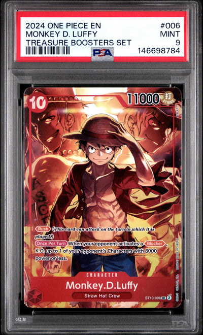 2024 One Piece Treasure Booster Monkey D. Luffy #ST10-006 PSA 9