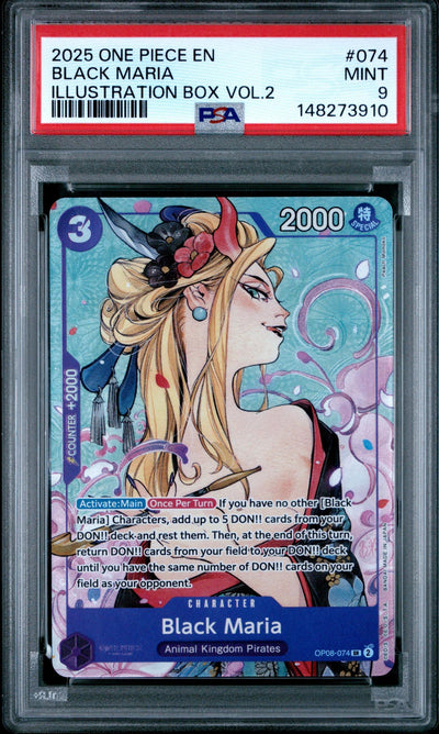 2025 One Piece Promo Illustration Box Volume 2 Black Maria #OP08-074 PSA 9