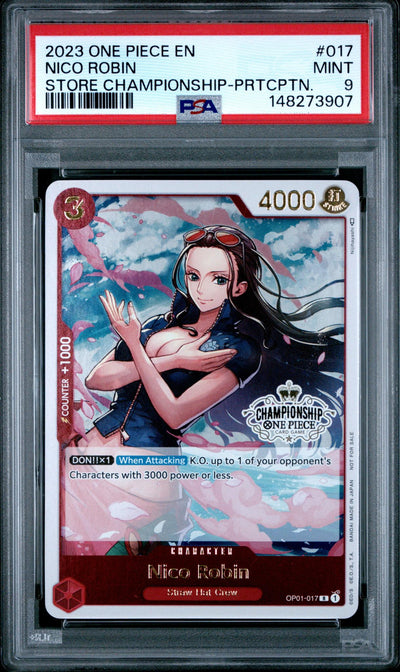 2023 One Piece Store Championship Promo Participation Pack Nico Robin #OP01-017 PSA 9