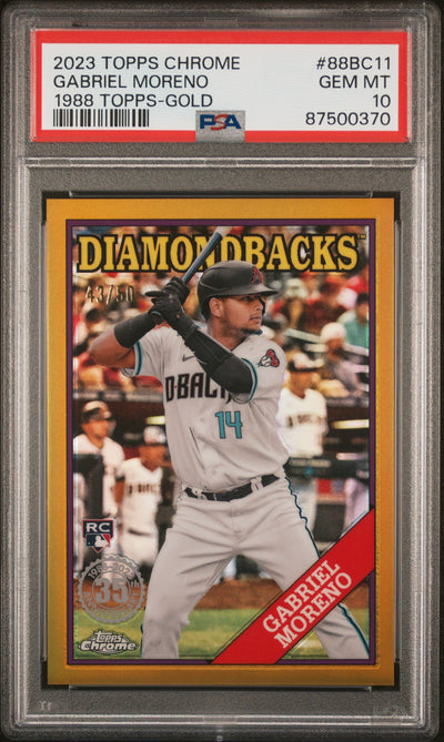 2023 Topps Chrome 1988 Topps Baseball Gold Gabriel Moreno #88BC11 /50 PSA 10