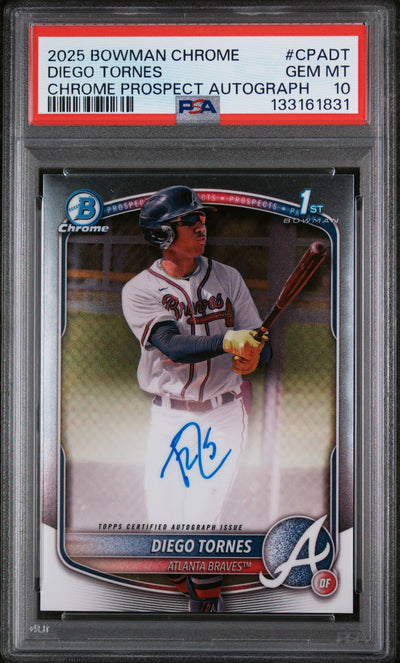 2025 Bowman Chrome Prospect Autograph Diego Tornes #CPADT PSA 10