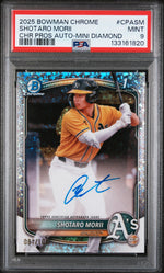 2025 Chrome Prospect Autographs Mini-Diamond Refractors Shotaro Morii #CPASM /100 PSA 9