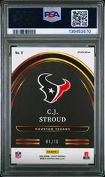 2024 Panini Select Select Future Gold Prizm CJ Stroud #9 /10 PSA 9