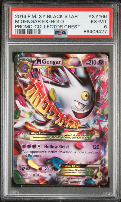 2016 Pokemon XY Black Star Promo Collector Chest M Gengar Ex #XY166 PSA 6