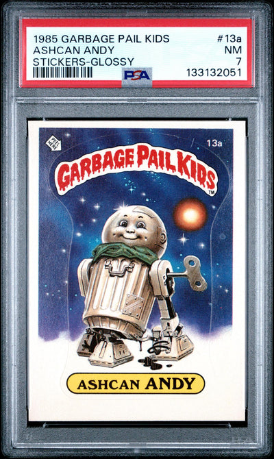 1985 Garbage Pail Kids Stickers Glossy Ashcan Andy #13a PSA 7